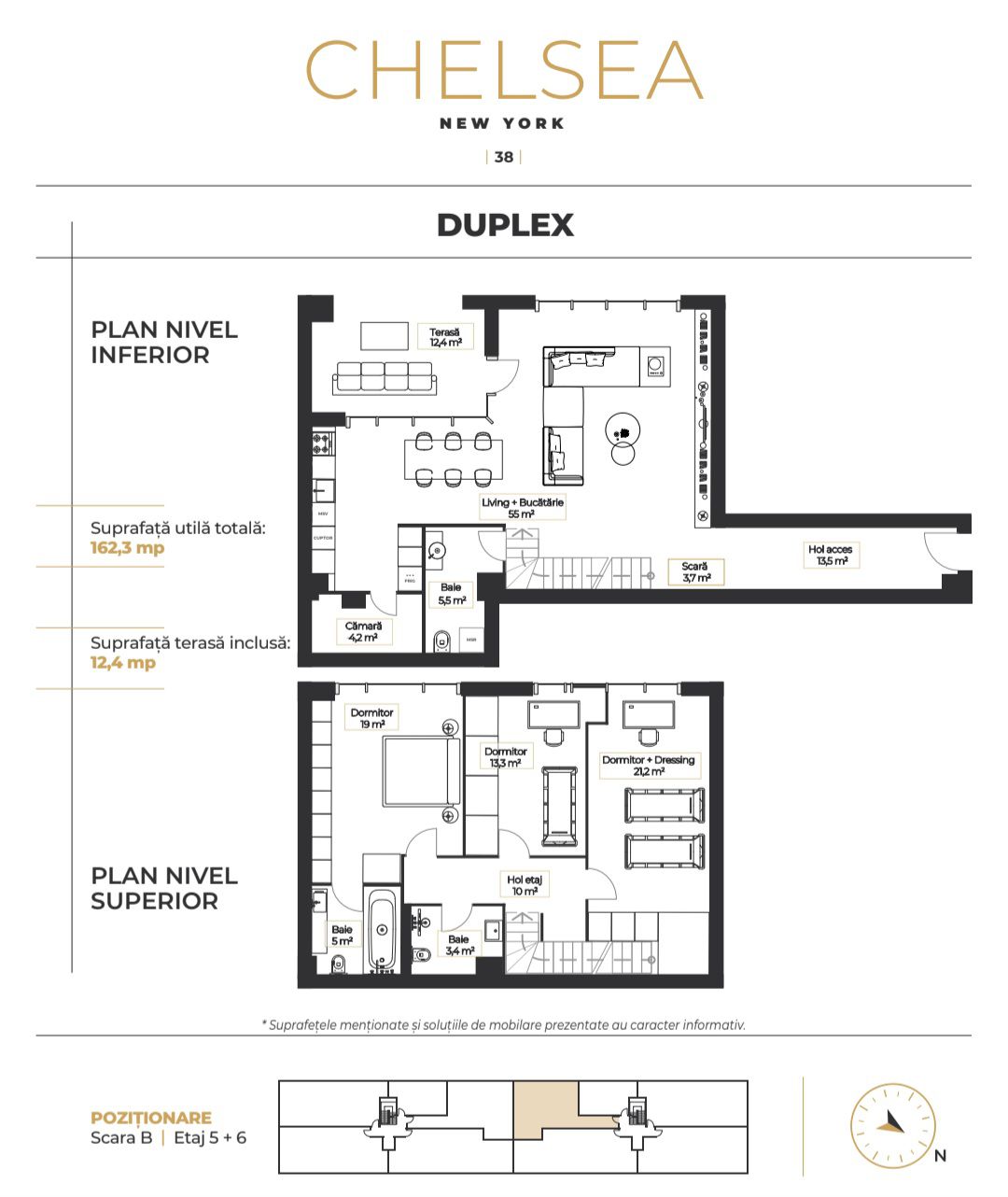 Duplex premium Chelsea NY 162,30 mp  zona Floreasca